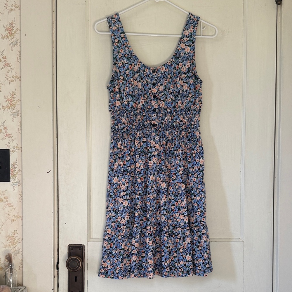 Blue Floral Button-Front Sundress - Picture 7 of 9